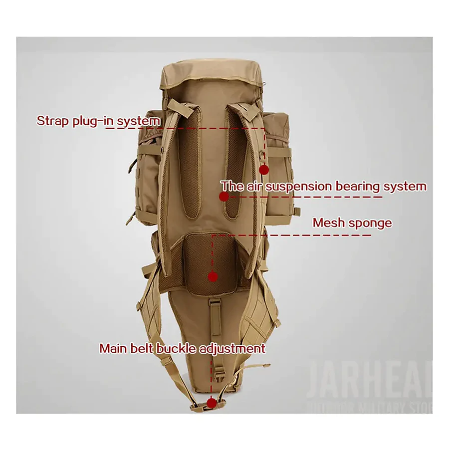 Рюкзак тактический с отделением для оружия 9.11 Tactical 60л, Койот