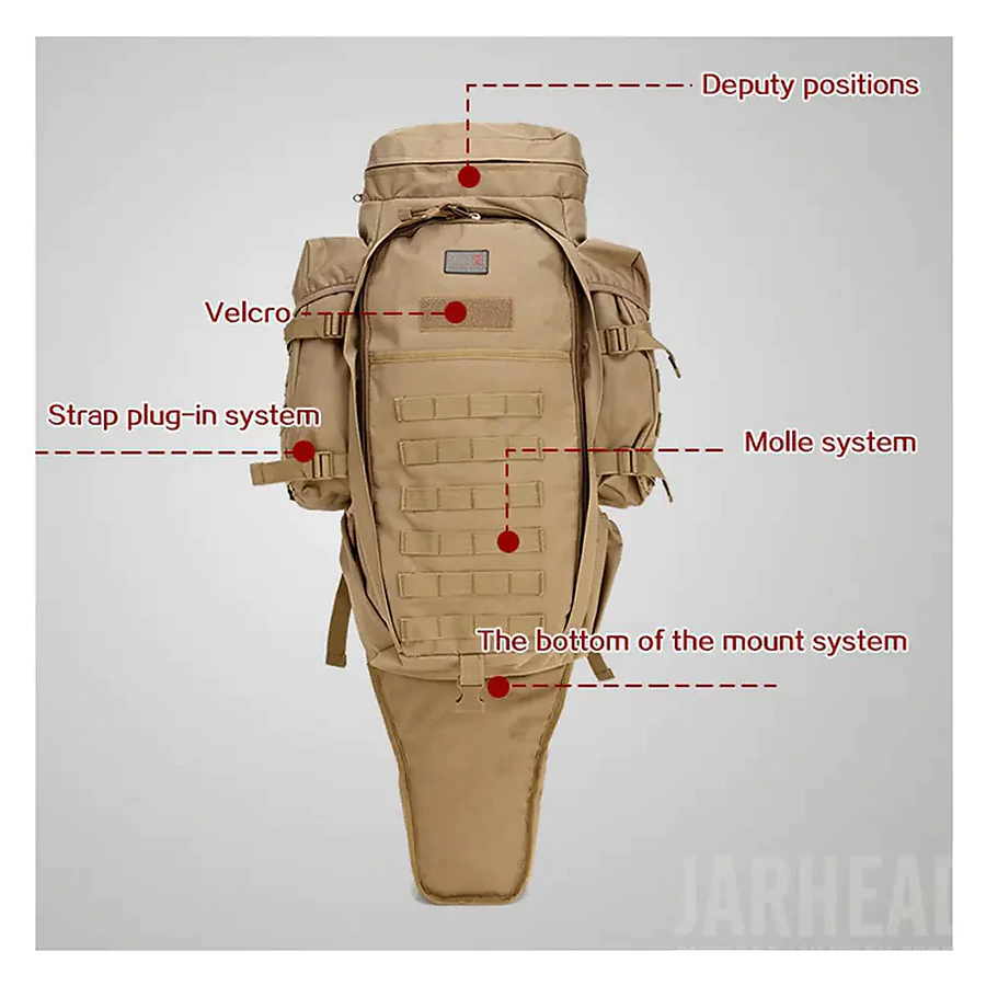 Рюкзак тактический с отделением для оружия 9.11 Tactical 60л, Койот