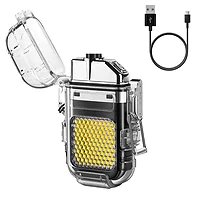 Запальничка з ліхтариком USB Led Китай. Прозорий