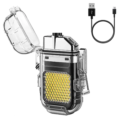 Запальничка з ліхтариком USB Led Китай. Прозорий
