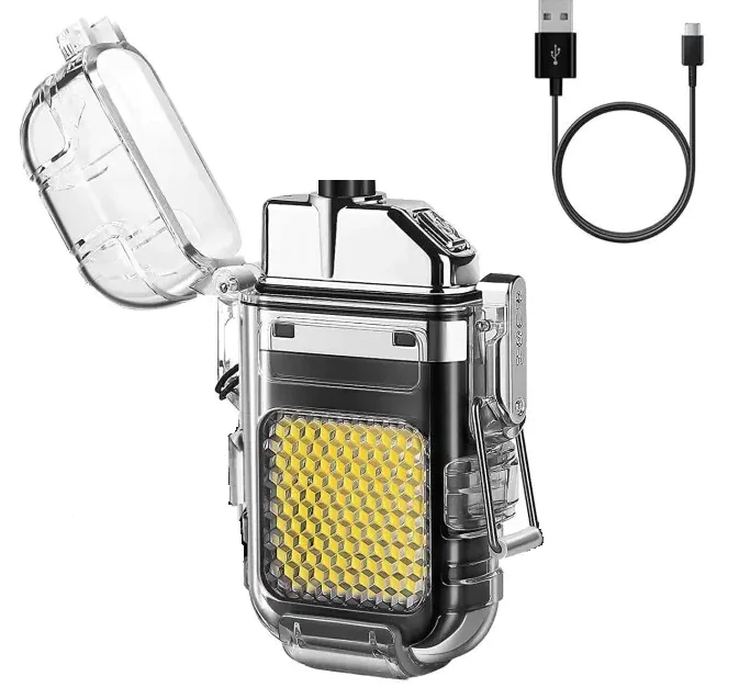 Запальничка з ліхтариком USB Led Китай. Прозорий