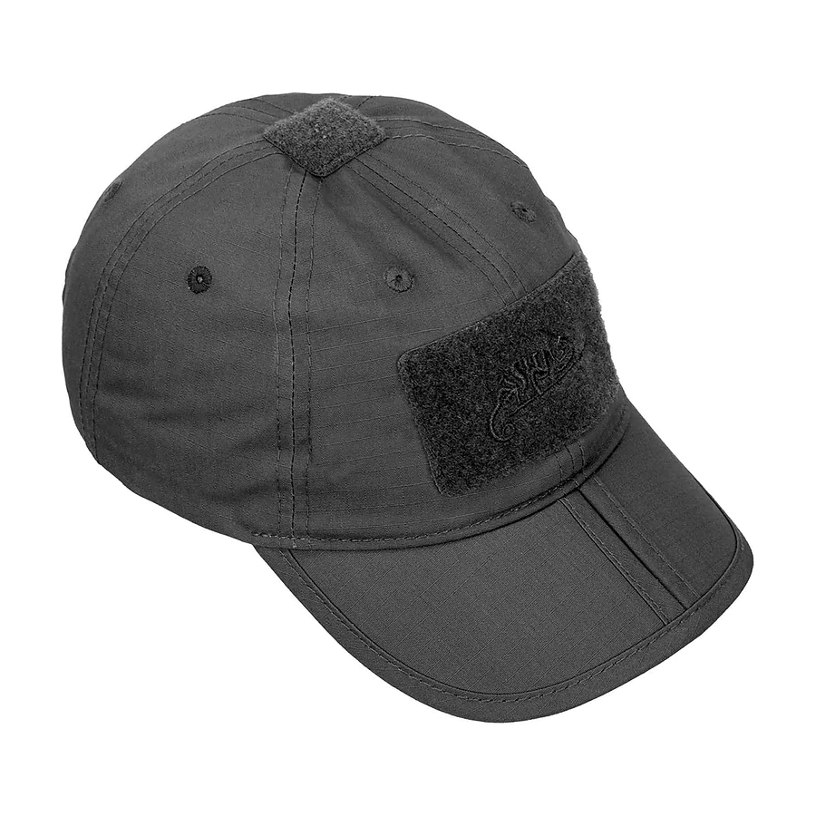 Тактическая кепка Helikon PolyCotton Ripstop складная. Черный