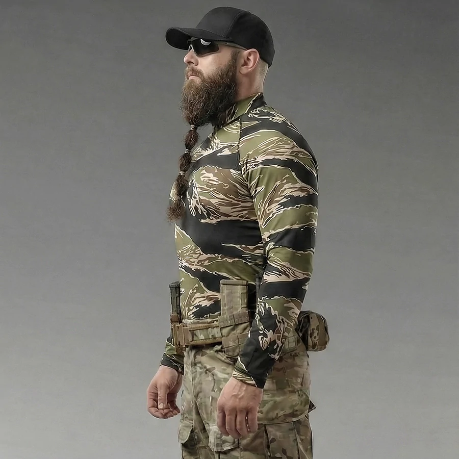 Лонгслив Combatant Tiger. Зеленый