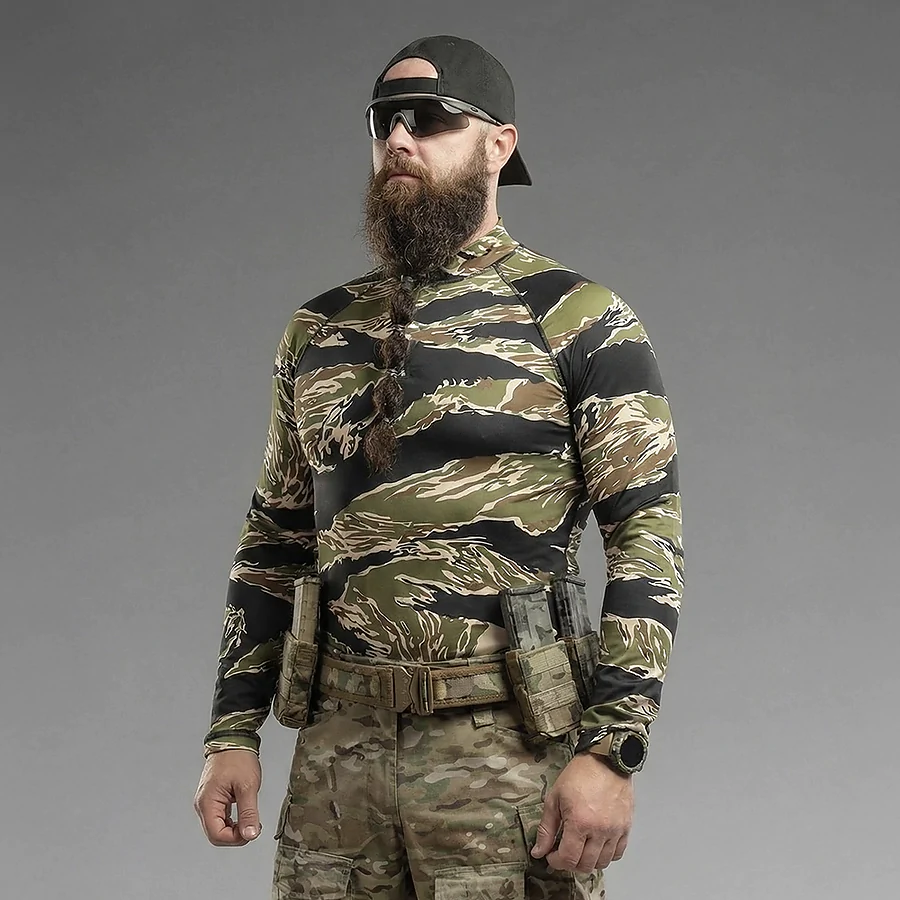 Лонгслив Combatant Tiger. Зеленый