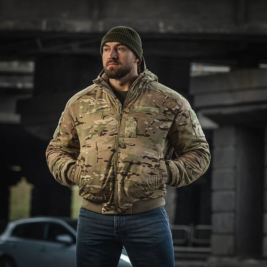 Куртка зимова M-Tac MA-1 Hooded Military Primaloft. Мультикам
