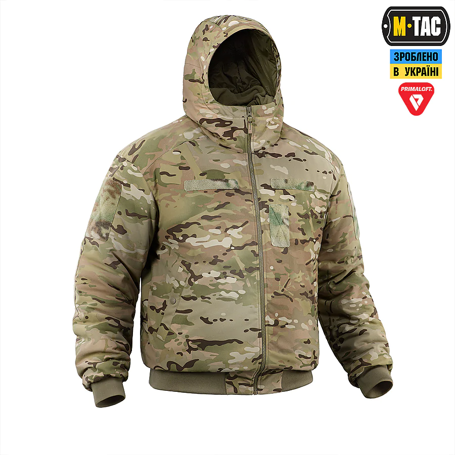 Куртка зимова M-Tac MA-1 Hooded Military Primaloft. Мультикам