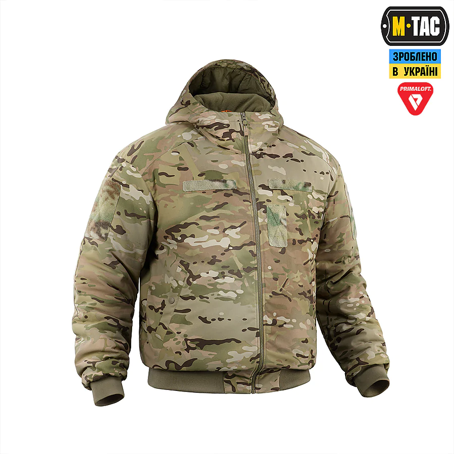 Куртка зимова M-Tac MA-1 Hooded Military Primaloft. Мультикам