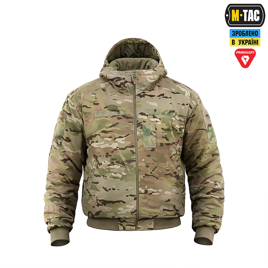 Куртка зимова M-Tac MA-1 Hooded Military Primaloft. Мультикам