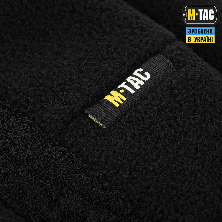 Шапка флісова M-Tac Watch Cap Elite з Velcro. Чорний