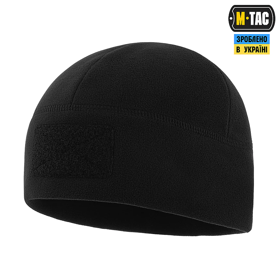 Шапка флісова M-Tac Watch Cap Elite з Velcro. Чорний