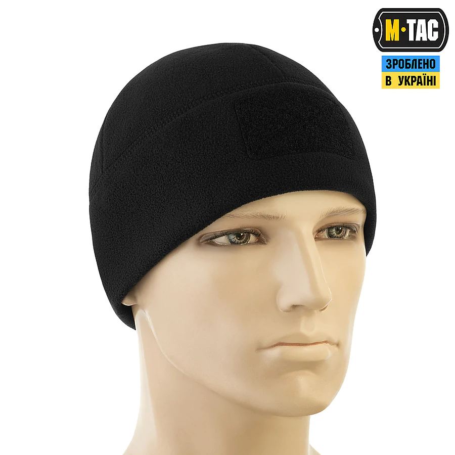 Шапка флісова M-Tac Watch Cap Elite з Velcro. Чорний