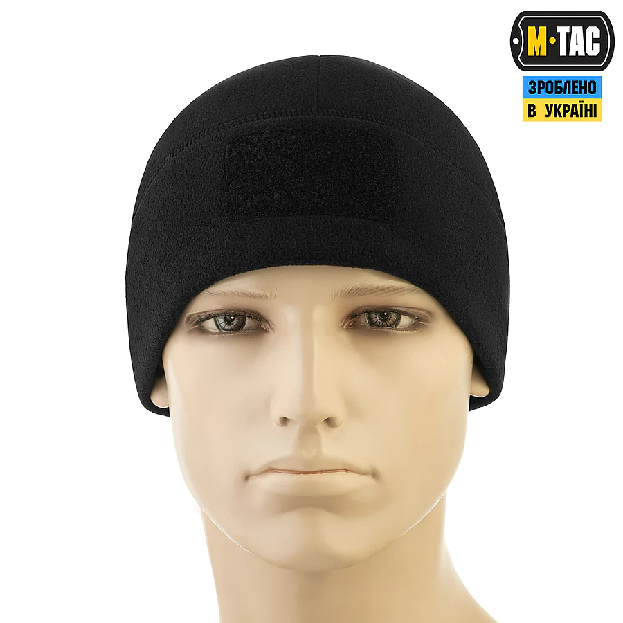 Шапка флісова M-Tac Watch Cap Elite з Velcro. Чорний
