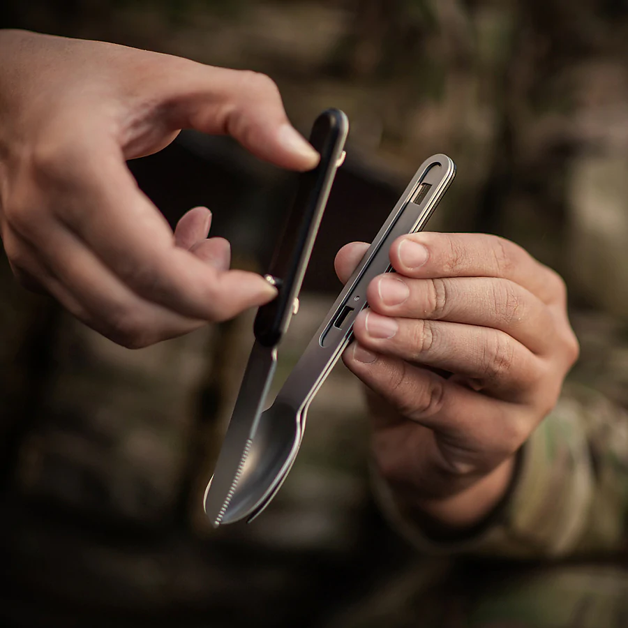 Набір столових приборів M-Tac роз'ємний (ложка+виделка+ніж). Чорний
