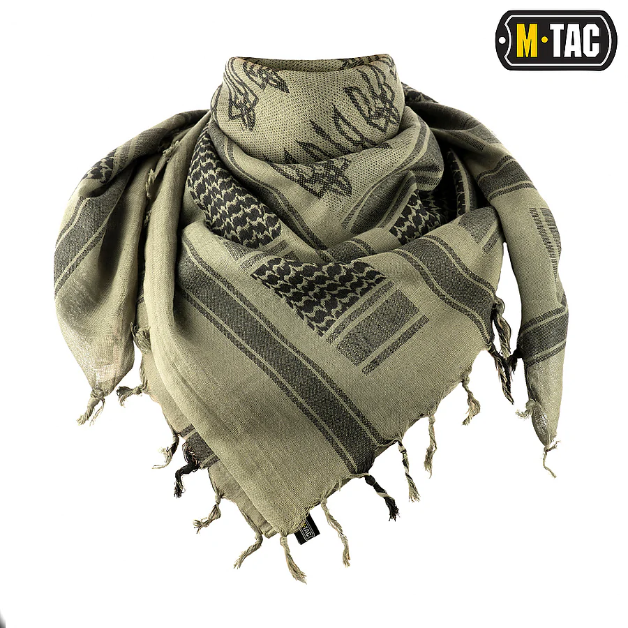 Шарф шемаг, арафатка M-Tac с тризубом. Зеленый