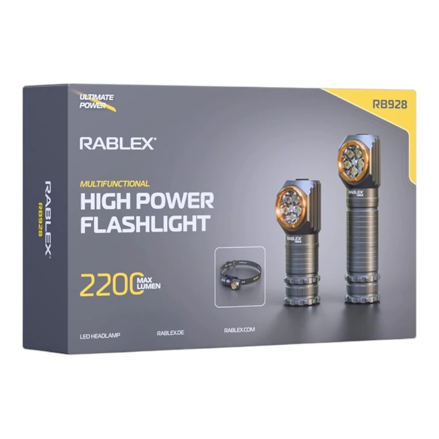 Фонарь ручной Rablex RB928 с креплением на голову (белый+красный)