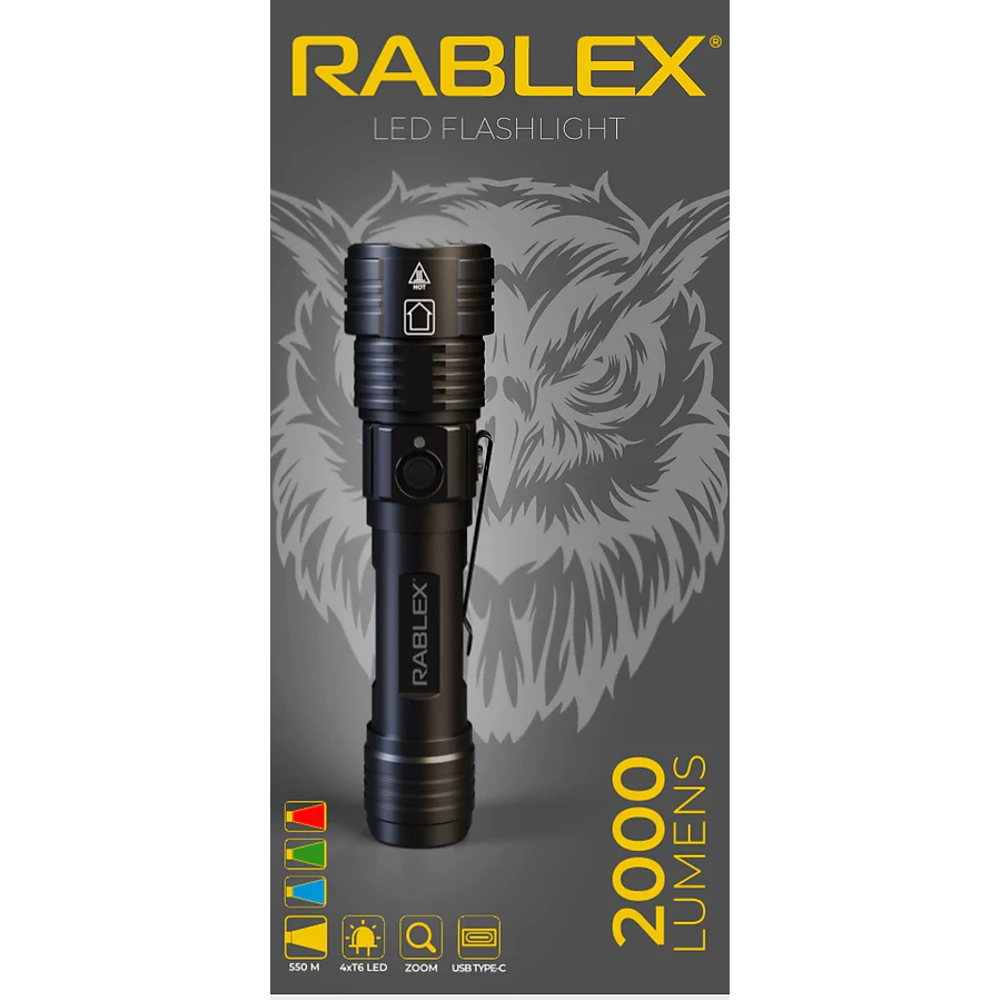 Ліхтар ручний Rablex RB915 (білий+червоний+синій+зелений)