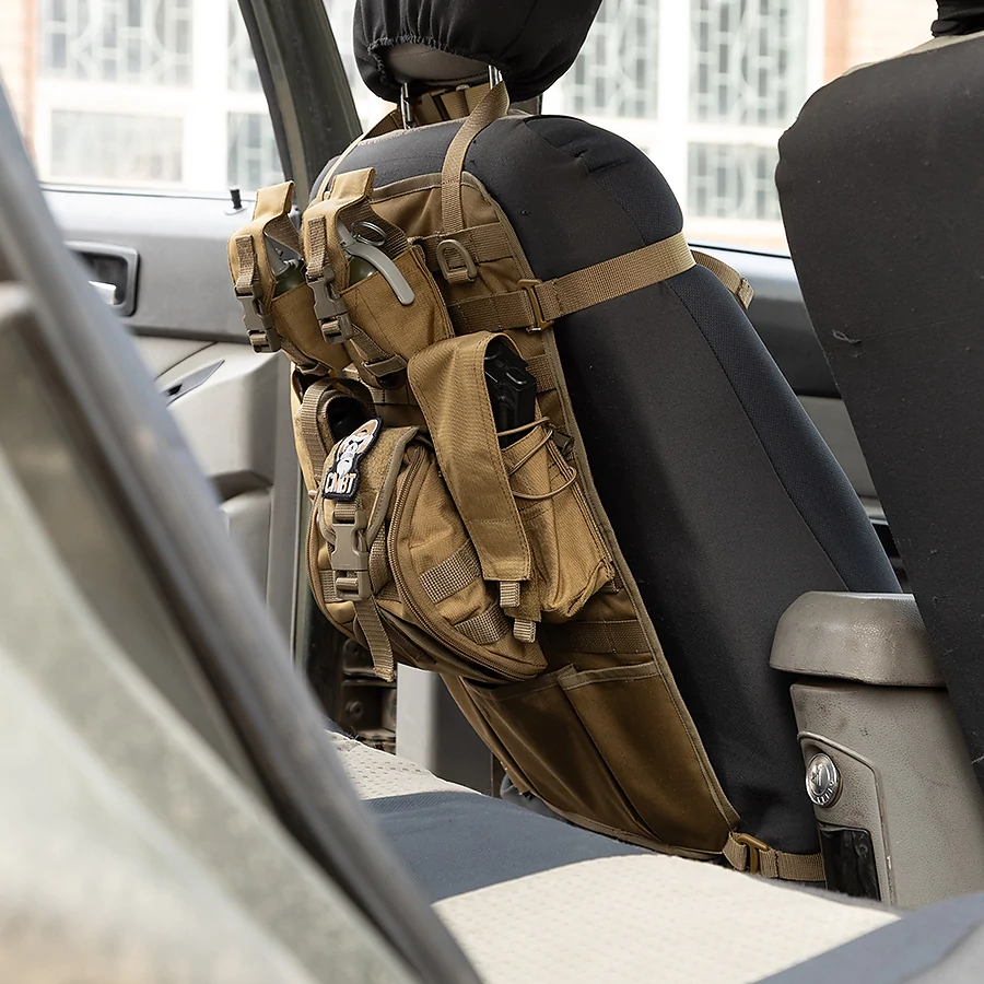 Органайзер з Molle для спинки крісла в автомобілі SPECPROM. Койот