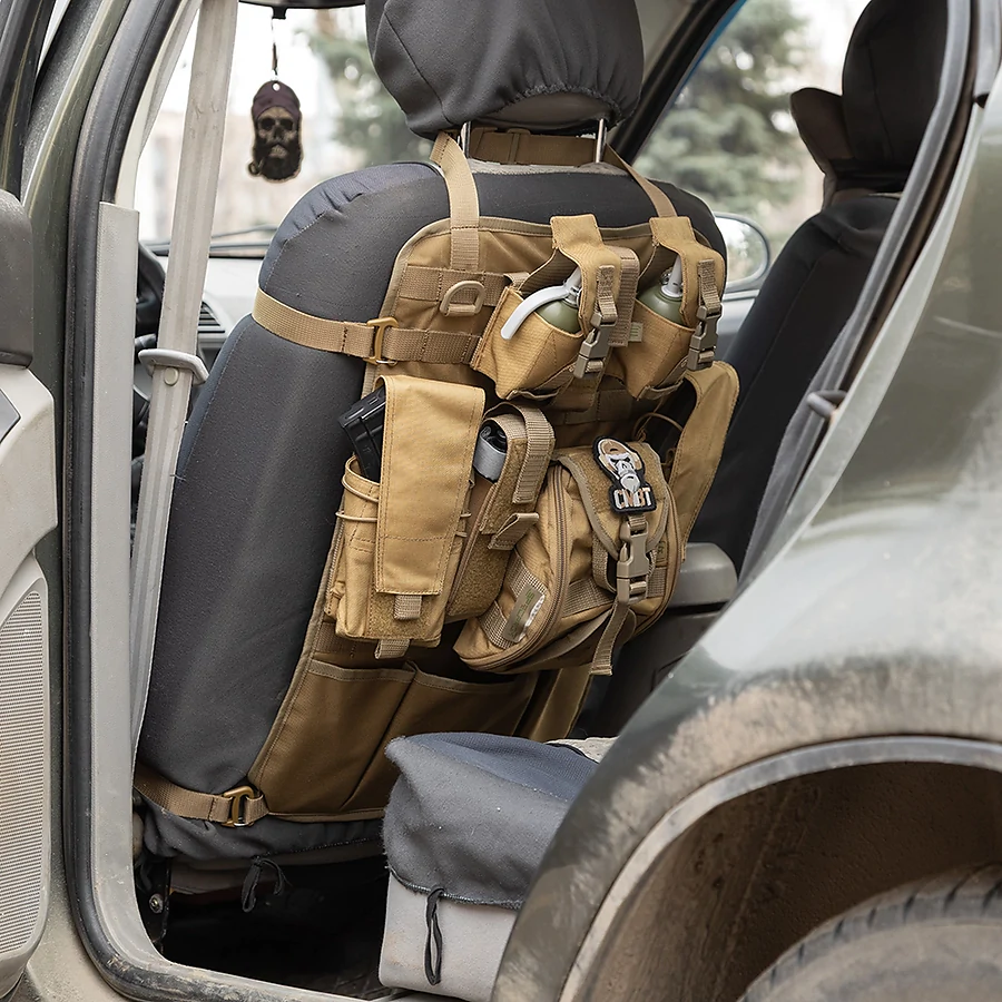 Органайзер з Molle для спинки крісла в автомобілі SPECPROM. Койот