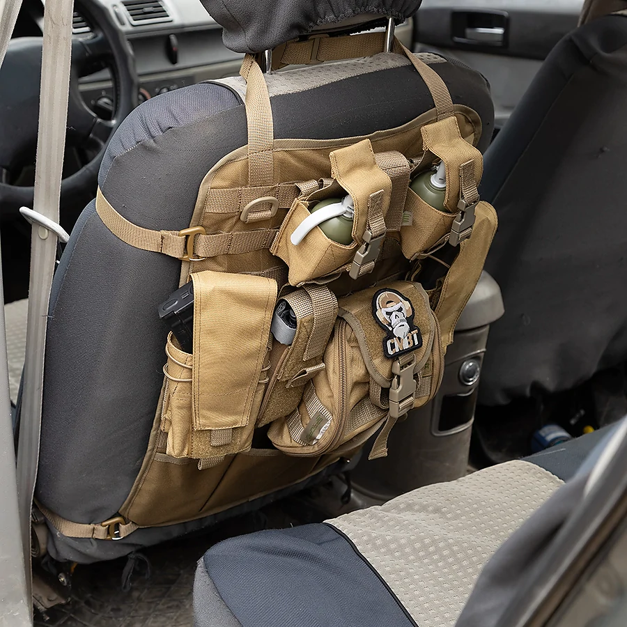 Органайзер з Molle для спинки крісла в автомобілі SPECPROM. Койот