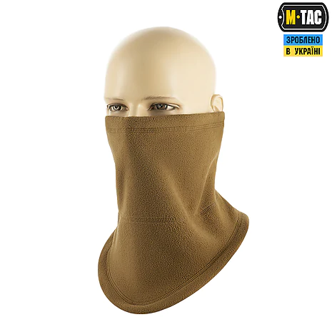 Флісовий баф, шарф M-Tac Elite Fleece анатомічний з затяжкою. Койот