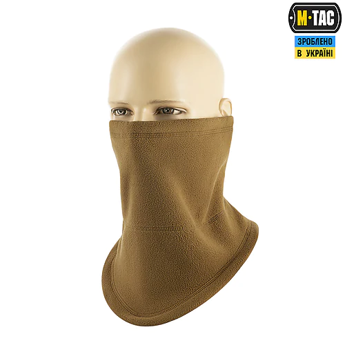 Флісовий баф шарф M-Tac Elite Fleece анатомічний з затяжкою. Койот