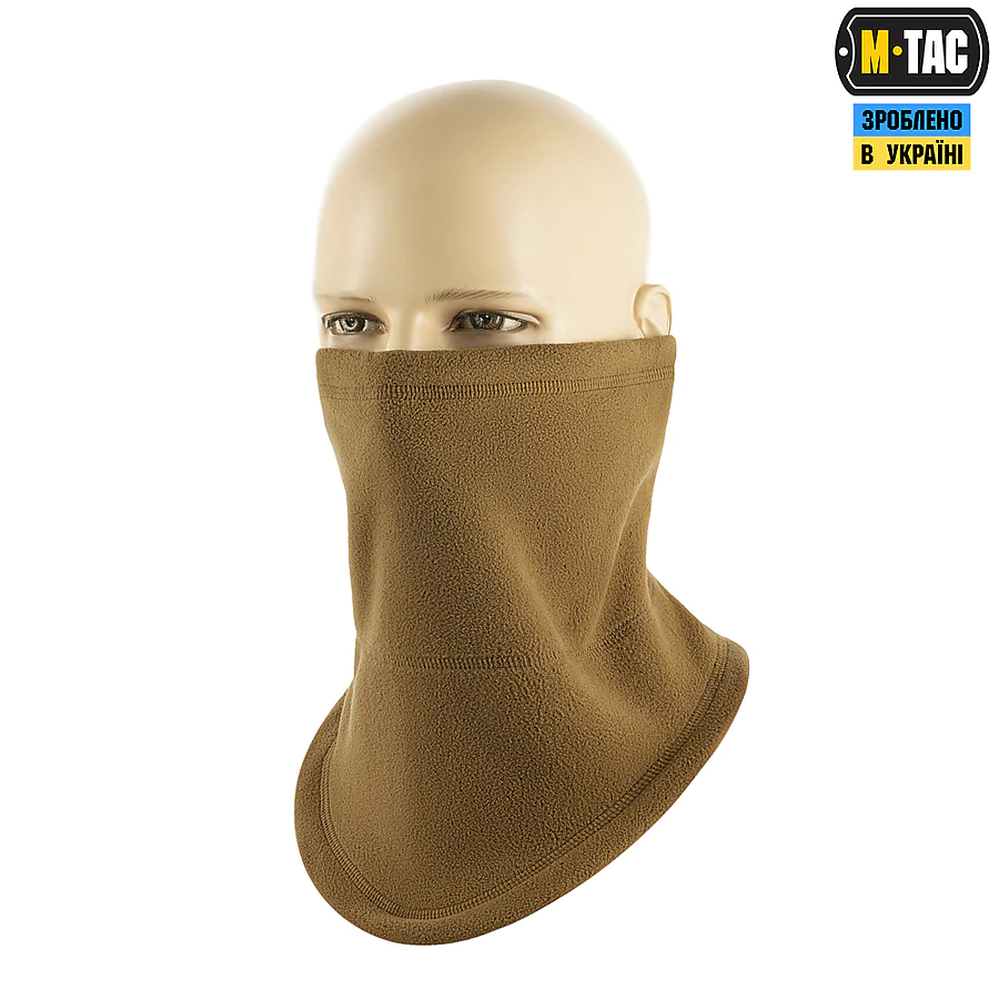 Флісовий баф, шарф M-Tac Elite Fleece анатомічний з затяжкою. Койот