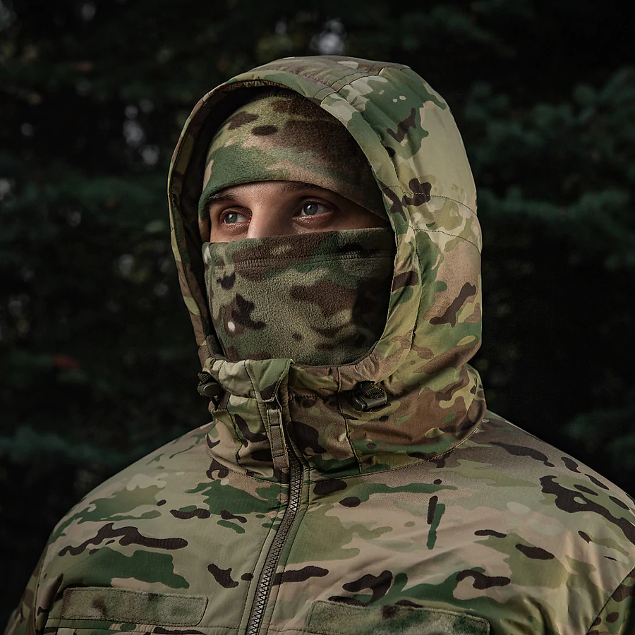 Флисовый бафф, шарф M-Tac Elite Fleece анатомический с затяжкой. Мультикам
