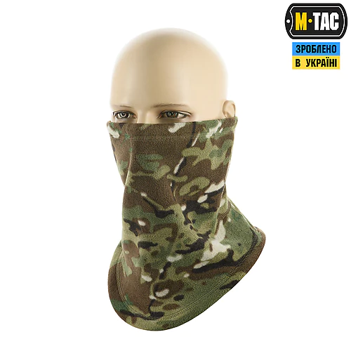 Флисовый бафф, шарф M-Tac Elite Fleece анатомический с затяжкой. Мультикам