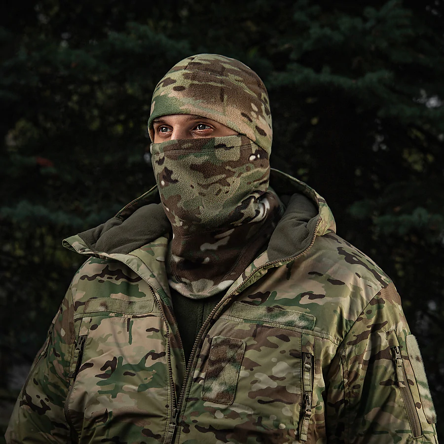 Флисовый бафф, шарф M-Tac Elite Fleece анатомический с затяжкой. Мультикам