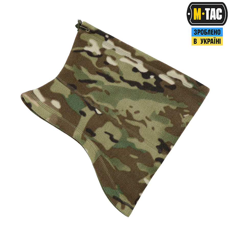 Флисовый бафф, шарф M-Tac Elite Fleece анатомический с затяжкой. Мультикам