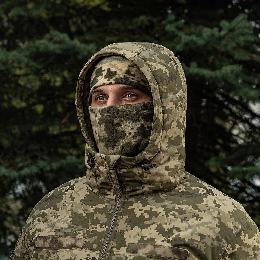 Флісовий баф, шарф M-Tac Elite Fleece анатомічний з затяжкою. Піксель