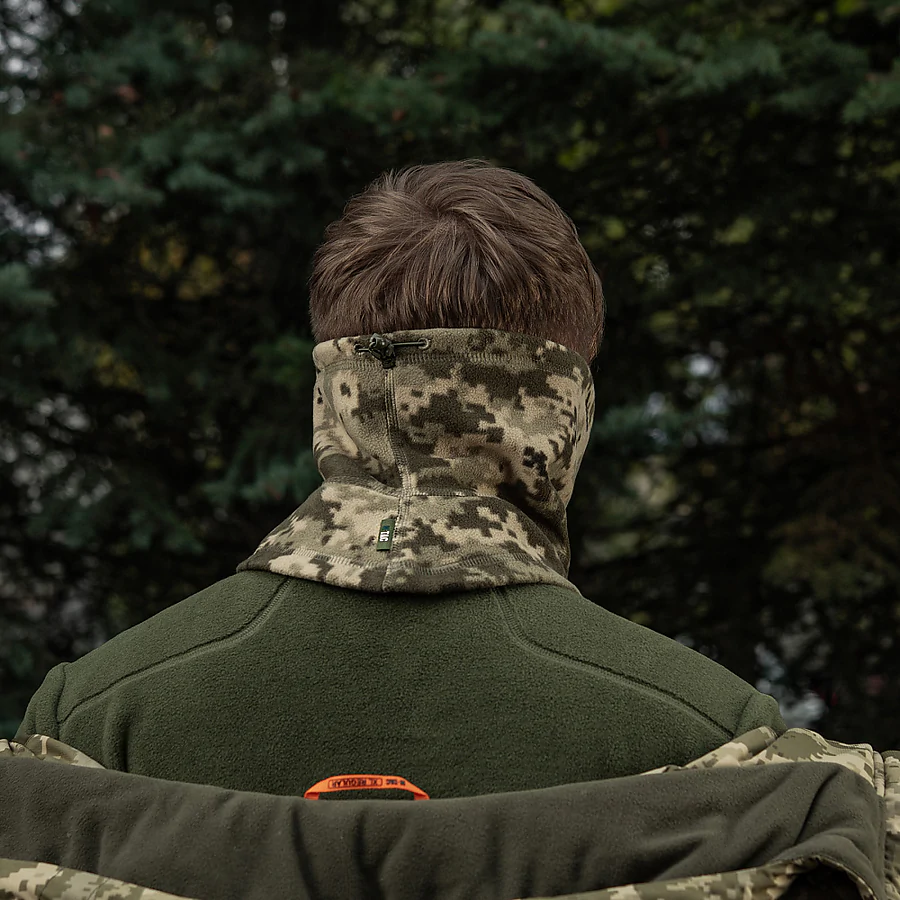 Флісовий баф, шарф M-Tac Elite Fleece анатомічний з затяжкою. Піксель