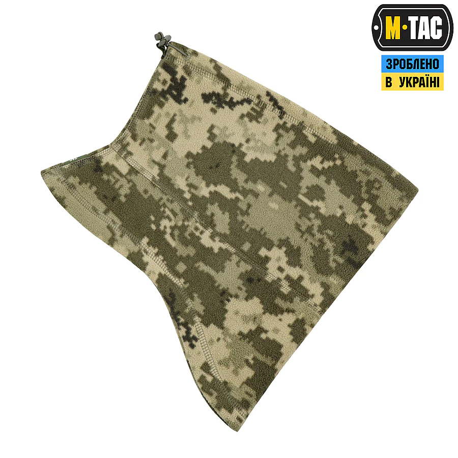Флісовий баф, шарф M-Tac Elite Fleece анатомічний з затяжкою. Піксель