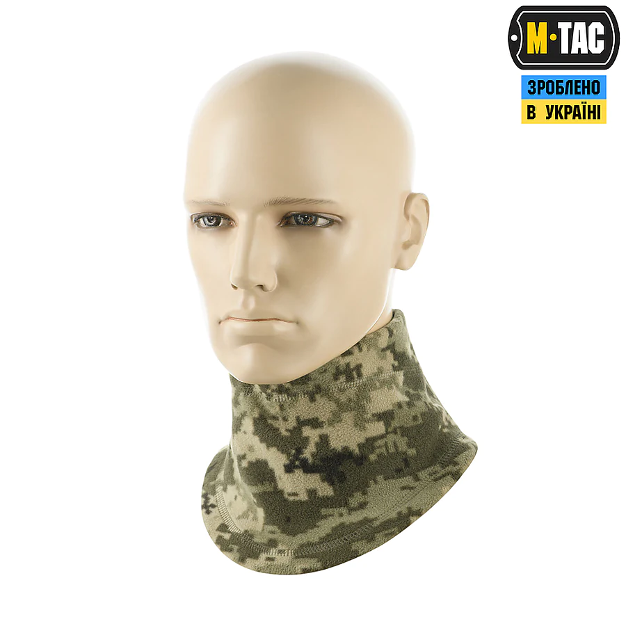 Флісовий баф, шарф M-Tac Elite Fleece анатомічний з затяжкою. Піксель