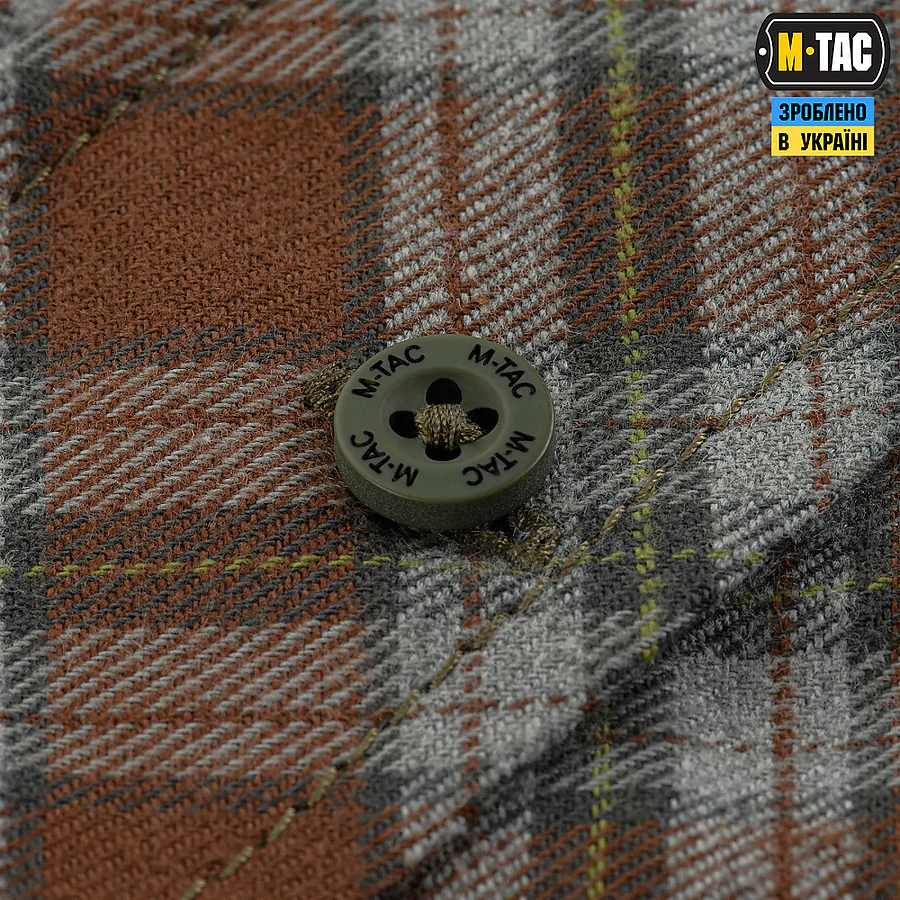 Рубашка в клетку M-Tac Lumberjack из хлопка. Коричневый
