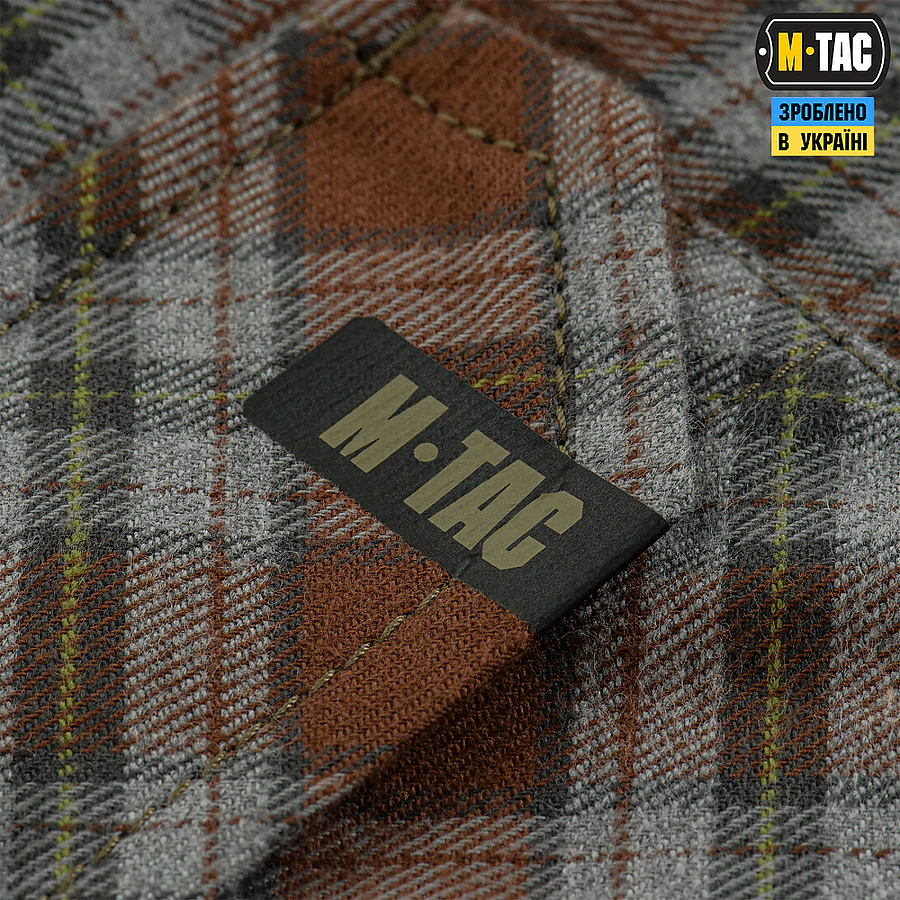 Рубашка в клетку M-Tac Lumberjack из хлопка. Коричневый