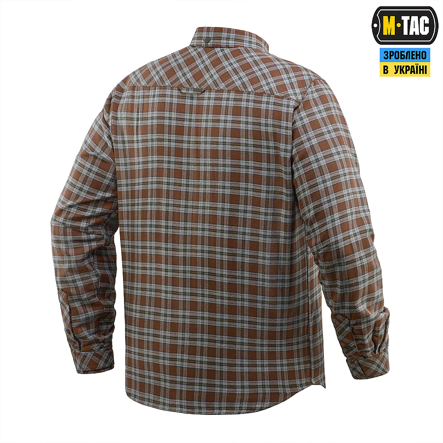 Рубашка в клетку M-Tac Lumberjack из хлопка. Коричневый
