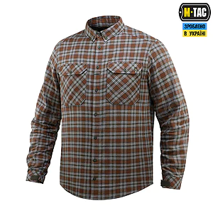 Рубашка в клетку M-Tac Lumberjack из хлопка. Коричневый