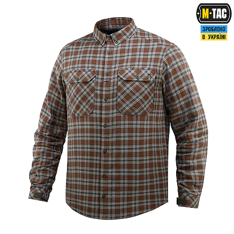 Сорочка в клітинку M-Tac Lumberjack з бавовни. Коричневий