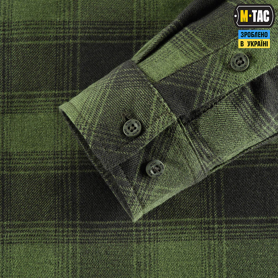 Рубашка в клетку M-Tac Lumberjack из хлопка. Олива