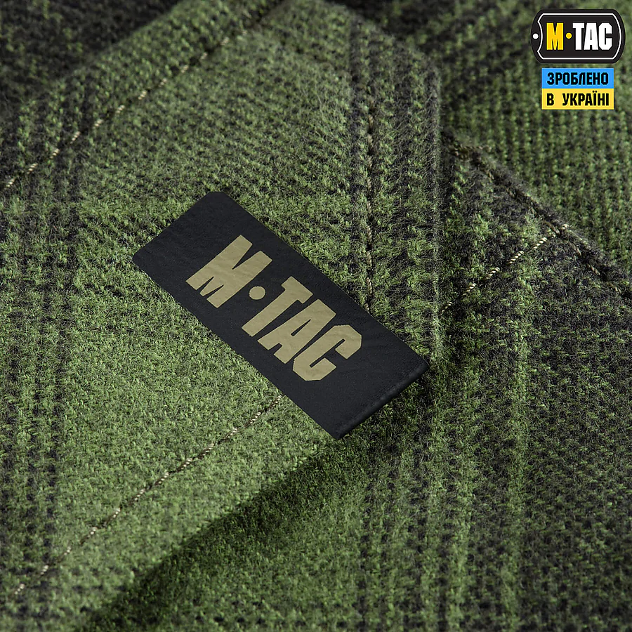 Рубашка в клетку M-Tac Lumberjack из хлопка. Олива