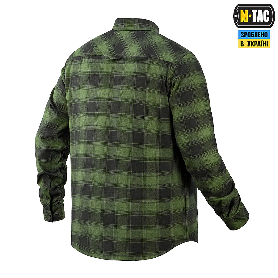 Рубашка в клетку M-Tac Lumberjack из хлопка. Олива