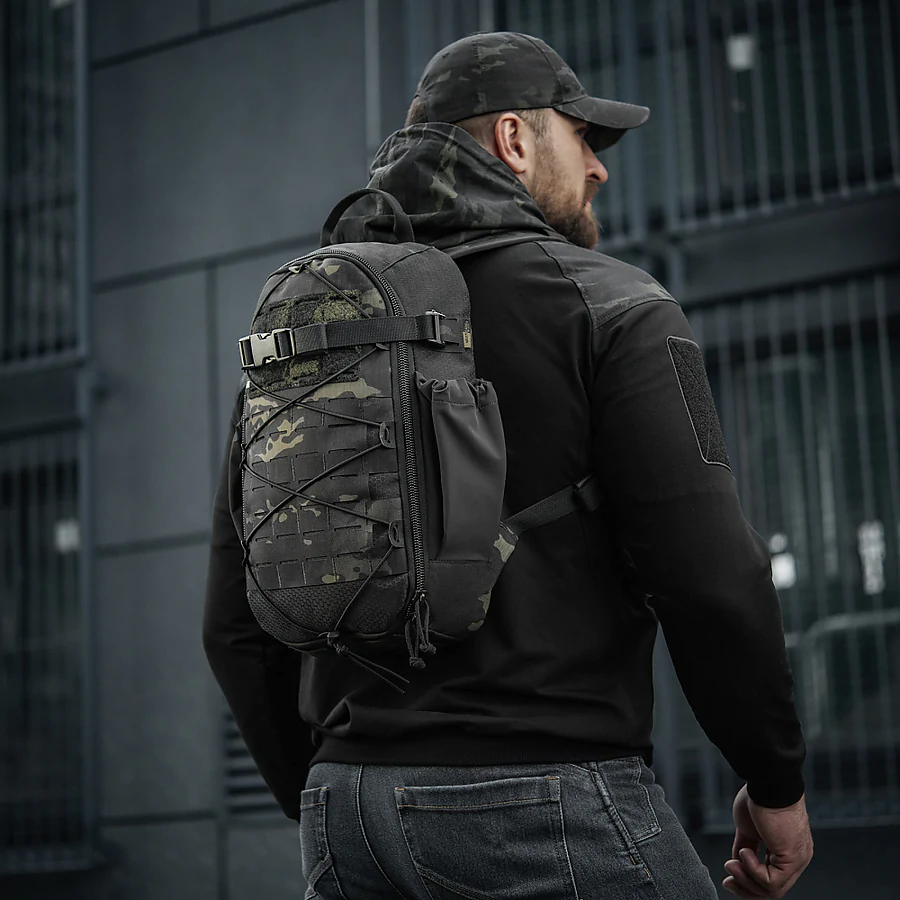 Тактичний рюкзак M-Tac Sturm Elite з ергономічними лямками. Чорний мультикам