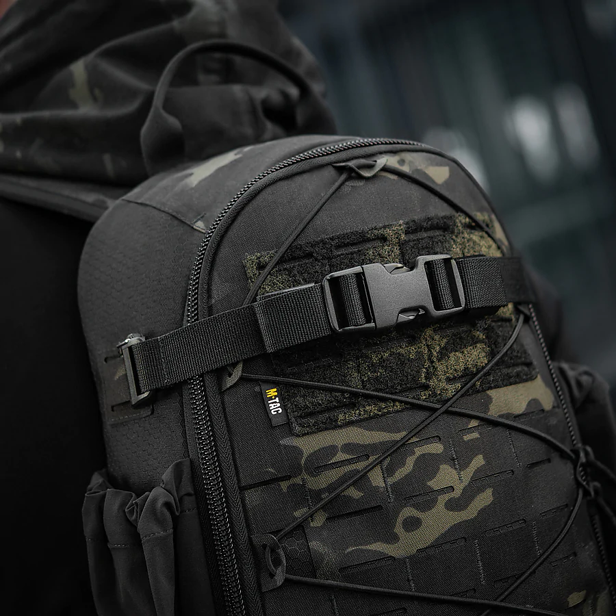 Тактичний рюкзак M-Tac Sturm Elite з ергономічними лямками. Чорний мультикам