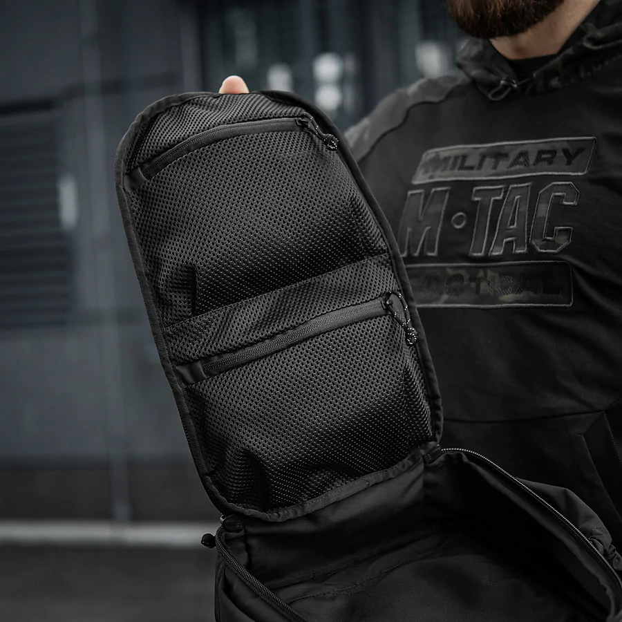 Тактичний рюкзак M-Tac Sturm Elite з ергономічними лямками. Чорний мультикам