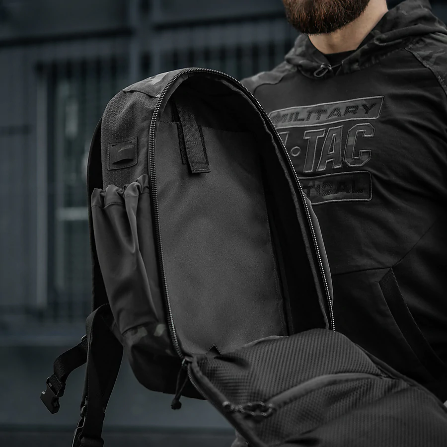 Тактичний рюкзак M-Tac Sturm Elite з ергономічними лямками. Чорний мультикам