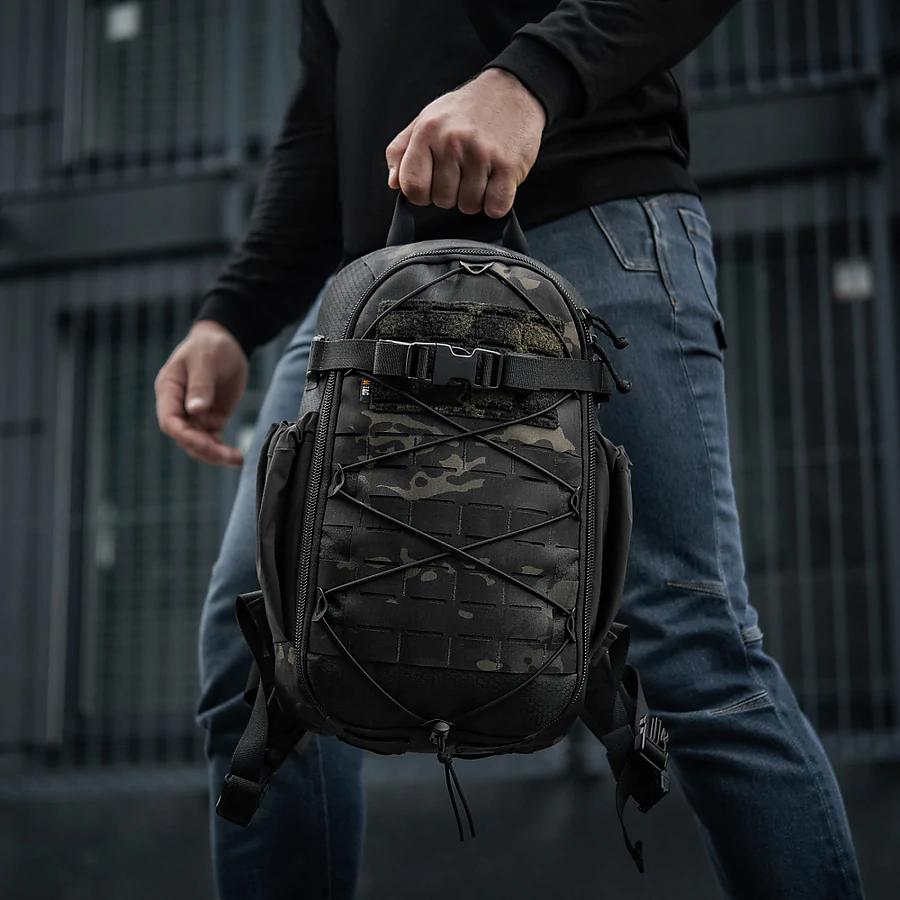 Тактичний рюкзак M-Tac Sturm Elite з ергономічними лямками. Чорний мультикам