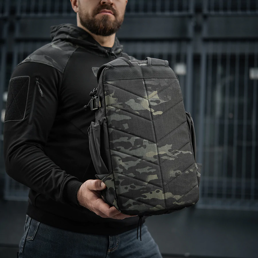 Тактичний рюкзак M-Tac Sturm Elite з ергономічними лямками. Чорний мультикам