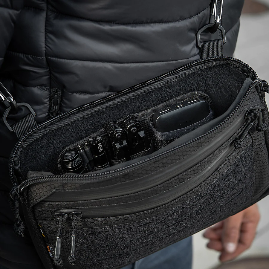 Тактическая сумка M-Tac Admin Bag Medium Elite Hex с липучкой. Черный
