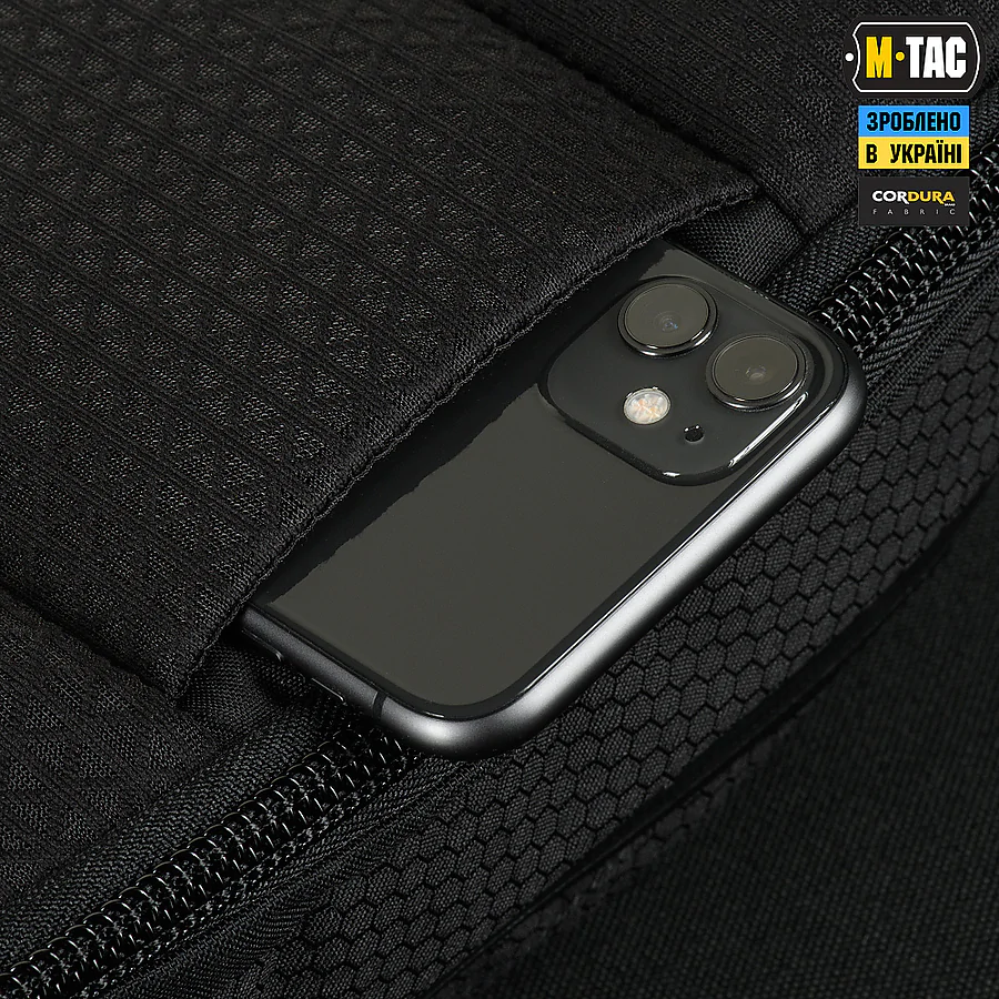 Сумка через плече M-Tac Sphaera Hex Hardsling Bag Elite Large з липучкою. Чорний
